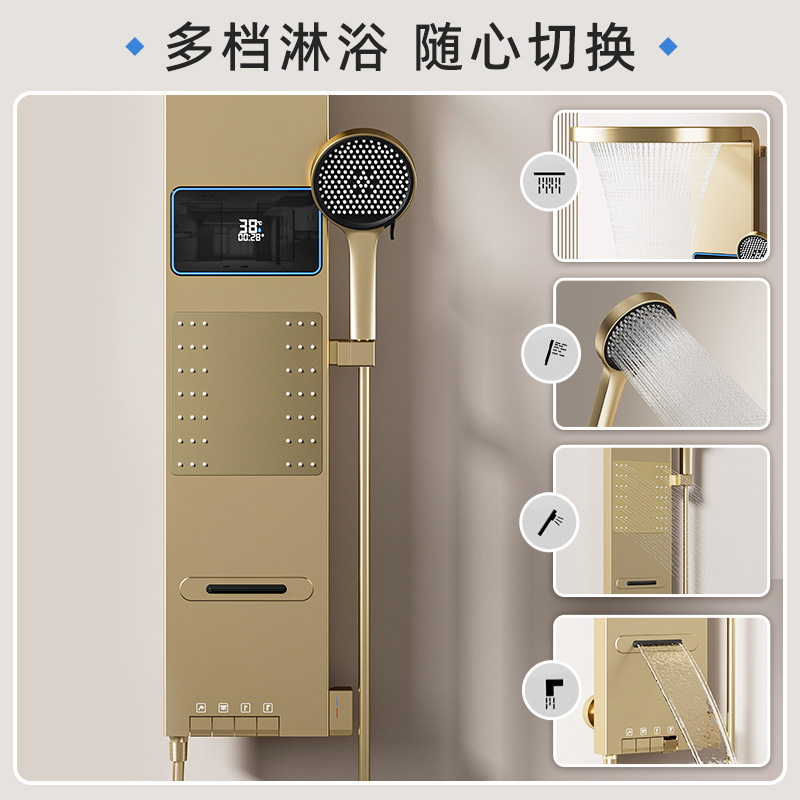 Home In Bathroom - หน้าจอแสดงผลดิจิตอลอัจฉริยะสีเทาสเปซ พร้อมระบบควบคุมอุณหภูมิ ติดตั้งด้านหลังสำหรับฝักบัวอาบน้ำ - ชุดฝักบัวอาบน้ำสำหรับห้องน้ำในบ้าน