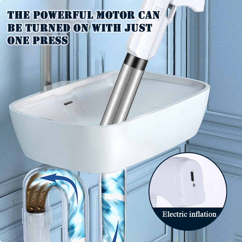 Plunger Toilet - ลูกสูบห้องน้ําไฟฟ้าที่มีประสิทธิภาพ Shock Wave Unblocker Anti-Splash ท่อระบายน้ําท่อระบายน้ํานิวเมติกเครื่องมือขุดลอกท่อสําหรับปิดกั้นปลดบล็อก