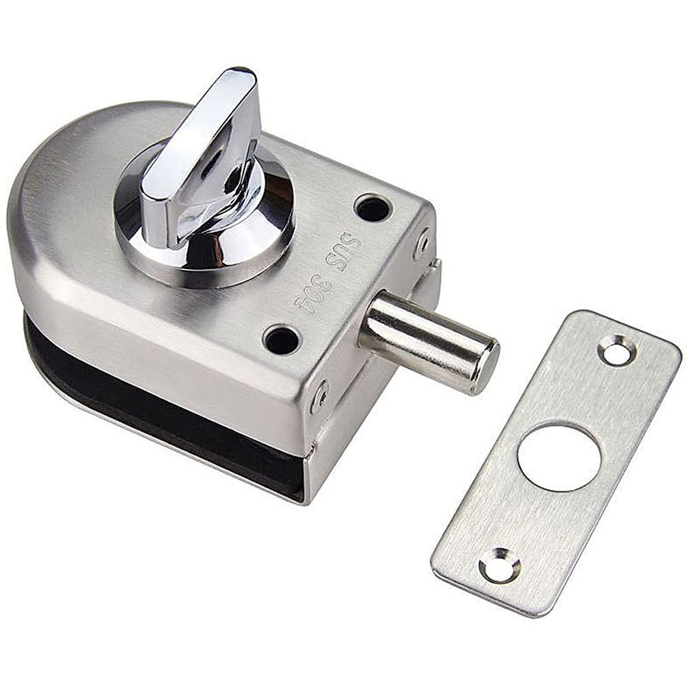 Home Bathroom Lock - กลอนประตูกระจกแบบเลื่อนเดี่ยว ป้องกันการโจรกรรม สำหรับห้องน้ำ สำนักงาน บ้าน พร้อมตัวล็อคพื้น