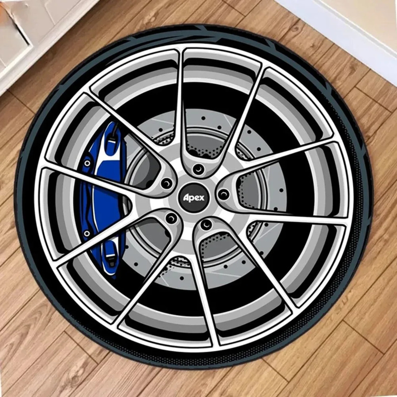 Home Bathroom Carpet - VIKAMA แผ่นรองพื้นรถยนต์แบบกลม นุ่ม กันลื่น พรมห้องนั่งเล่น ห้องนอน