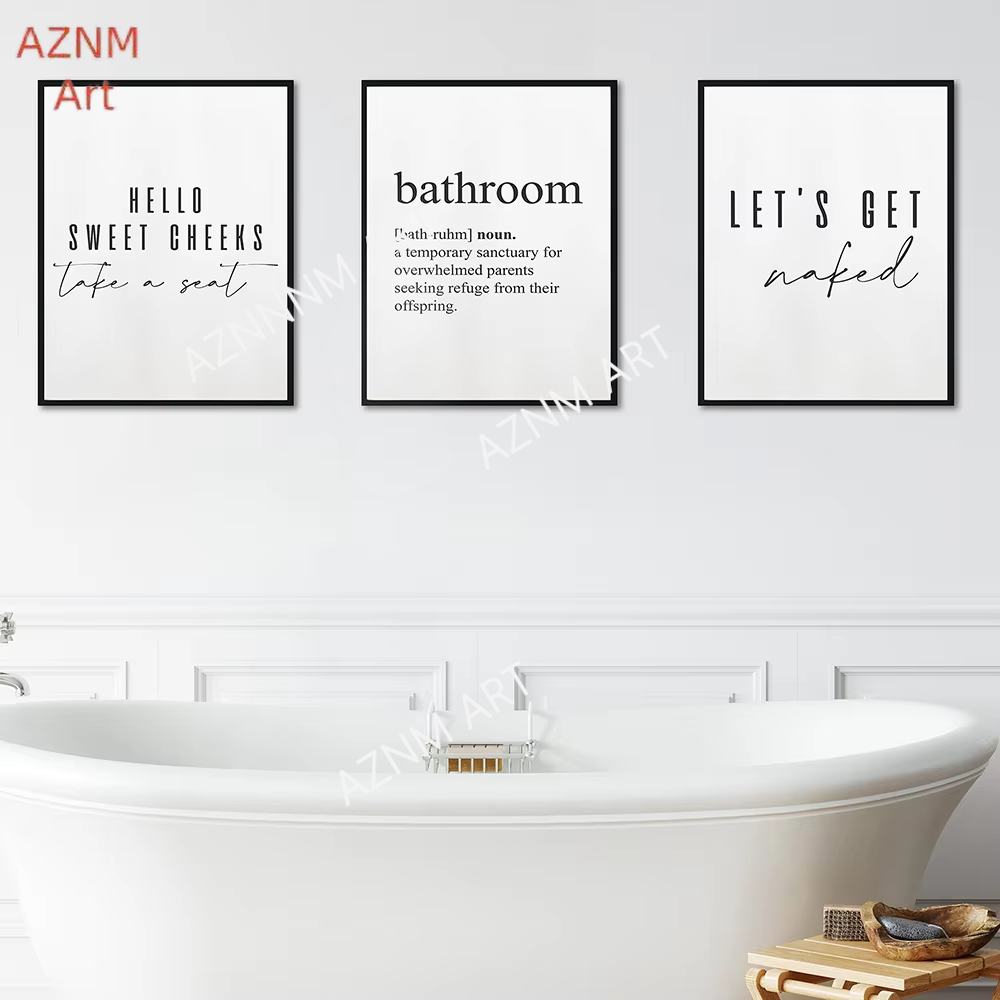 Home Bathroom Quotes - โปสเตอร์พิมพ์ลาย Hello Sweet Cheeks Take A