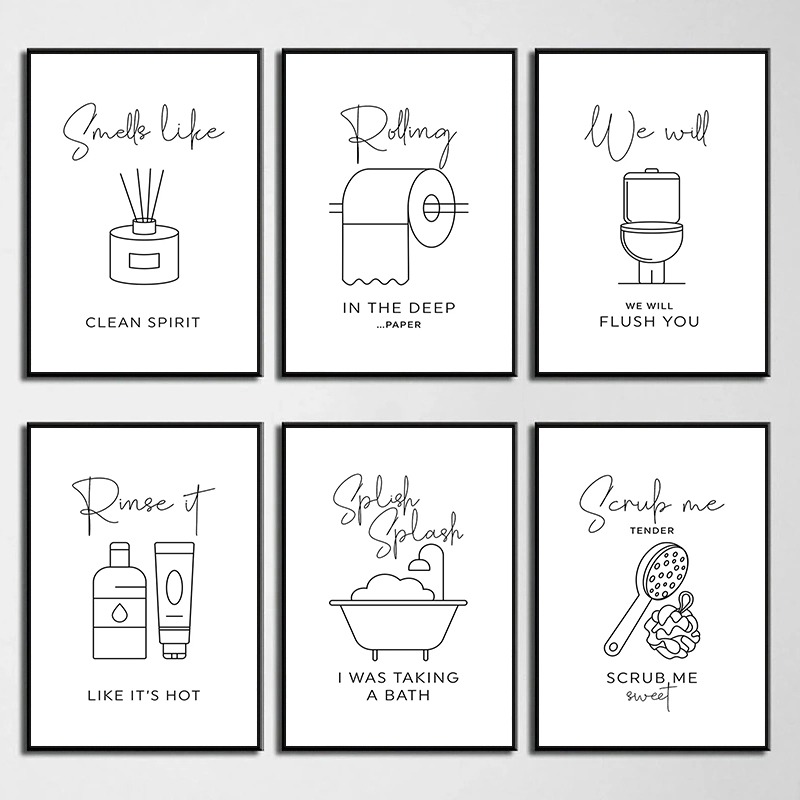 Home Bathroom Quotes - คนรักดนตรีตลกขบขัน คำคมตลกสำหรับห้องน้ำ โปสเตอร์และภาพพิมพ์ ภาพวาดบนผ้าใบ ศิลปะติดผนังแบบเรียบง่าย สำหรับตกแต่งห้องน้ำและบ้าน