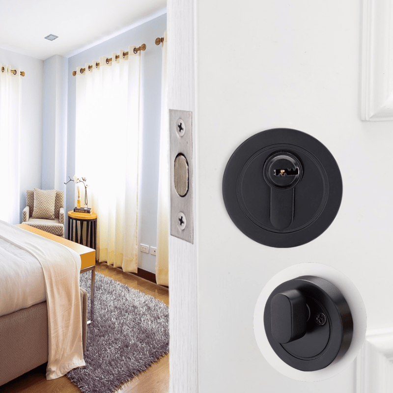 Home Bathroom Lock - Kunci pintu kamar ล็อควงกลมกันขโมยเงียบสำหรับบ้านทั้งหลังล็อคประตูครัวเรือนห้องน้ำอเนกประสงค์ล็อคแบบซ่อน