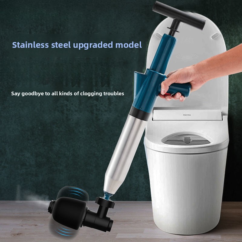 Plunger Toilet - เครื่องมือขจัดสิ่งอุดตันท่อระบายน้ำแรงดันสูง สำหรับอ่างล้างหน้าในห้องน้ำ ท่อระบายน้ำทิ้ง ทำจากสแตนเลส ใช้สำหรับห้องน้ำและท่อระบายน้ำทั่วไป