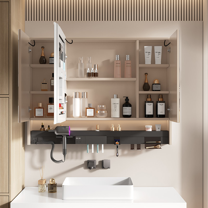 Bathroom Cabinet Mirror - ตู้ห้องน้ำสไตล์โมเดิร์นสวยงาม กระจกใส ไม้ดีไซน์โดดเด่น ขนาดใหญ่ ตู้เก็บของแบบมืออาชีพ เฟอร์นิเจอร์วินเทจสำหรับห้องนั่งเล่น