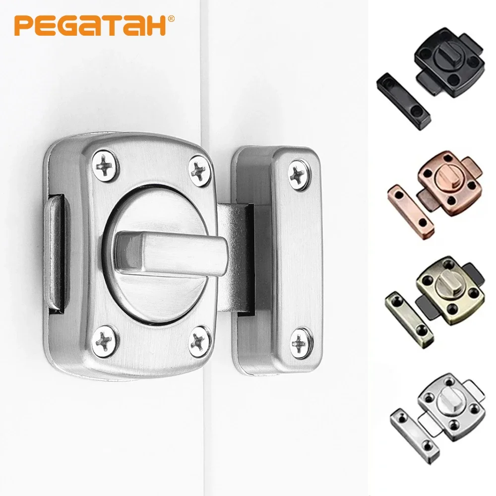 Home Bathroom Lock - กลอนล็อคประตูห้องน้ำแบบปรับหมุนได้สำหรับห้องสุขา ห้องอาบน้ำ และห้องน้ำ - ระบบล็อคแบบเปิด-ปิด