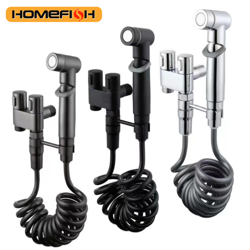 Plunger Toilet - โฮมฟิช ชุดฉีดชำระแบบมือถือแรงดันสูง หัวฉีดสองโหมด สำหรับทำความสะอาดห้องน้ำ