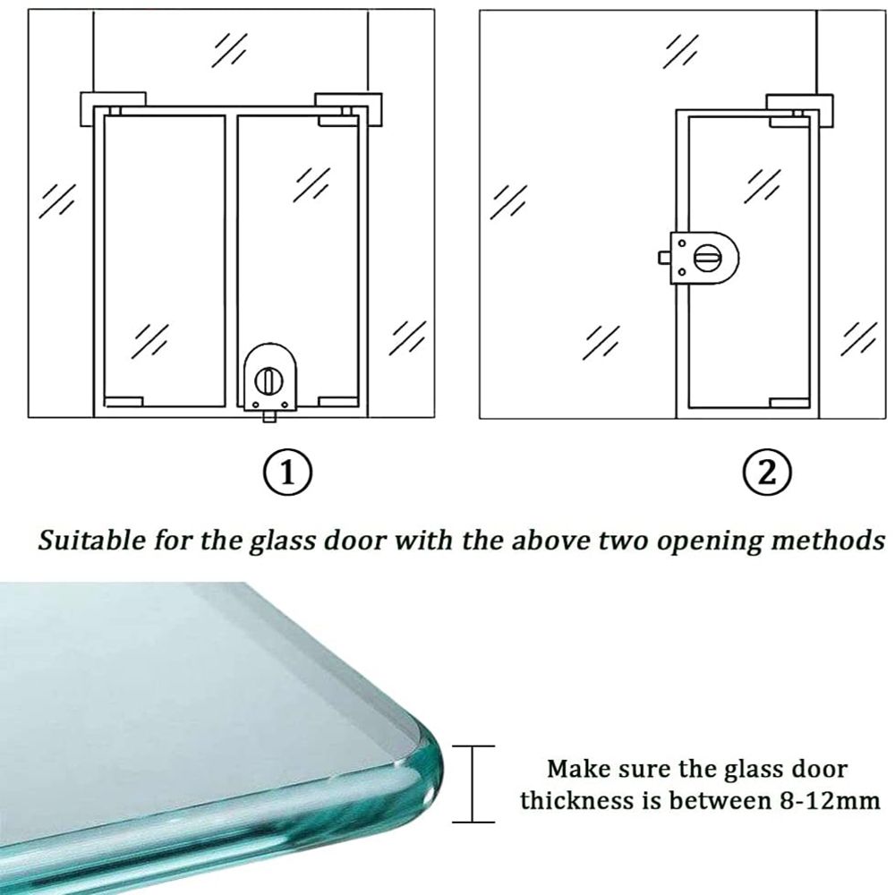 กลอนประตูกระจกแบบเลื่อนเดี่ยว  - Home Bathroom Lock บทวิจารณ์และราคา