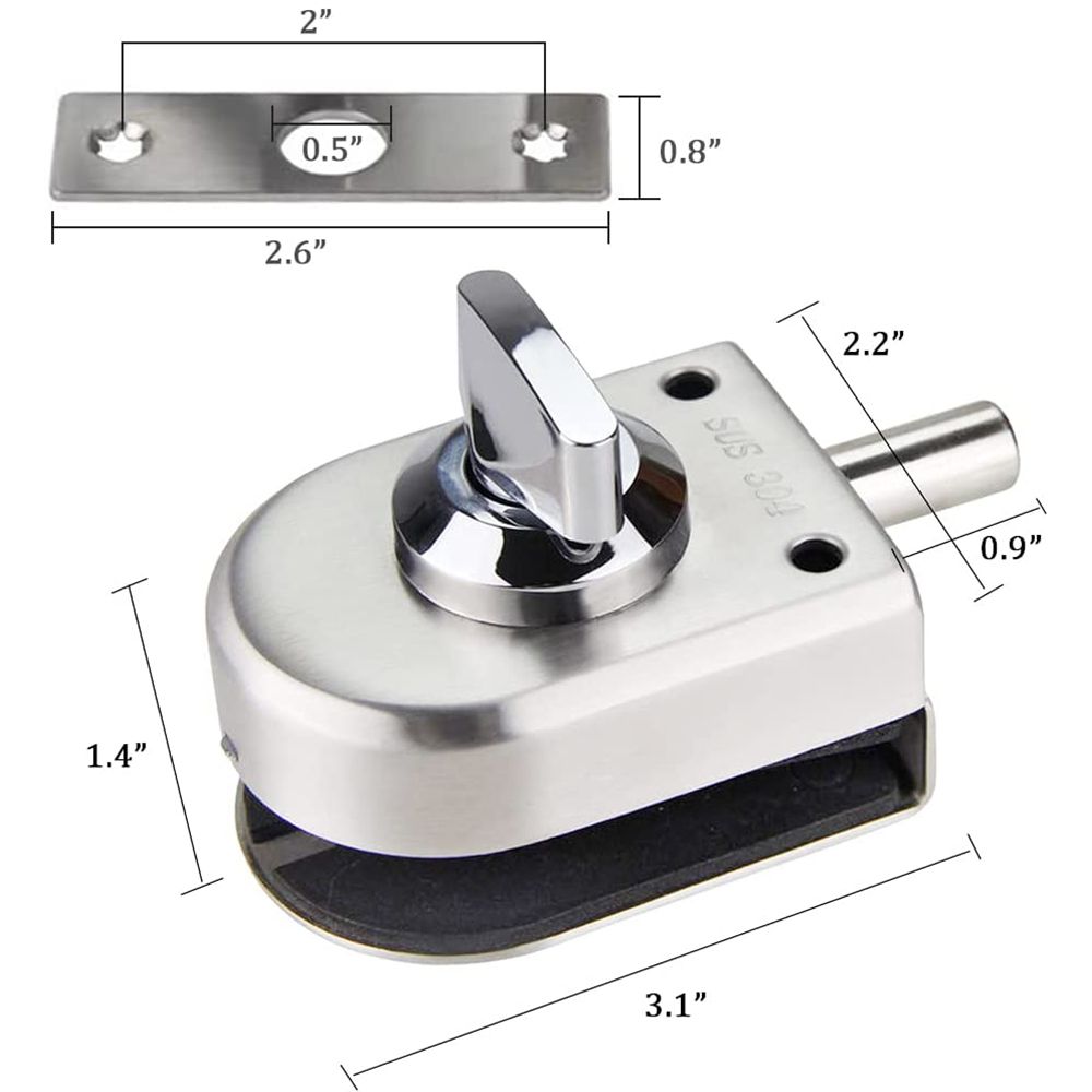 กลอนประตูกระจกแบบเลื่อนเดี่ยว  - Home Bathroom Lock บทวิจารณ์และราคา