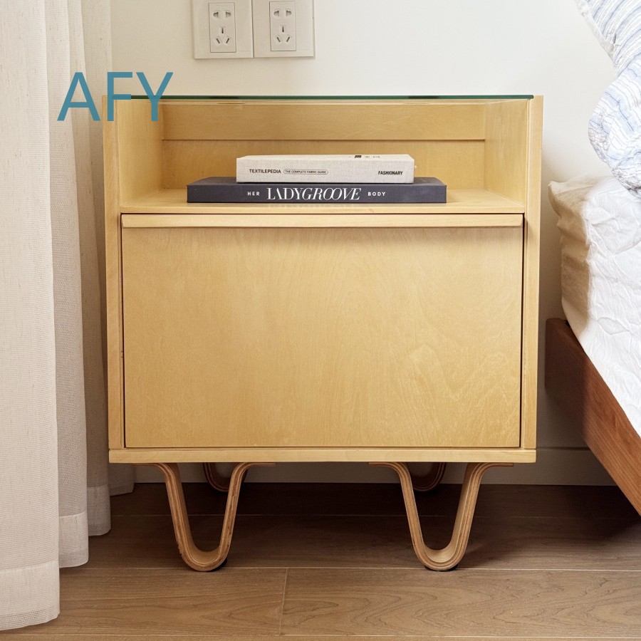 โต๊ะข้างเตียงไม้เนื้อแข็งสไตล์ - Muji Home Storage บทวิจารณ์และราคา