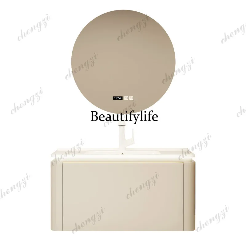 ตู้ห้องน้ำไม้เนื้อแข็งสีเทาครี - Bathroom Cabinet Mirror บทวิจารณ์และราคา
