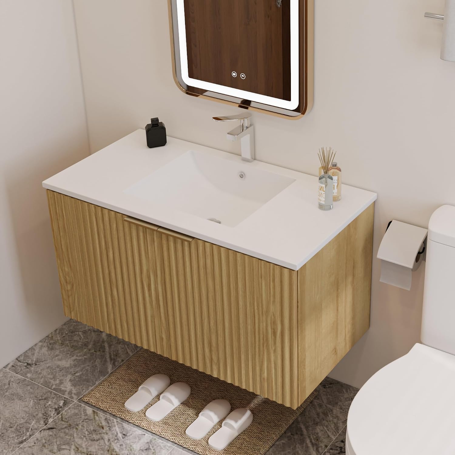 ตู้ห้องน้ำแบบลอยตัวทันสมัยพร้อ - Home In Bathroom บทวิจารณ์และราคา