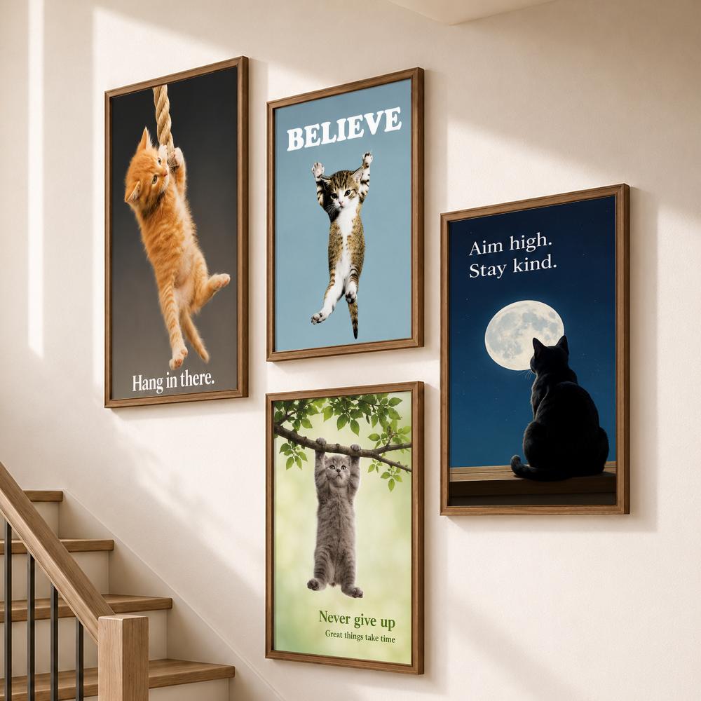 ภาพโปสเตอร์แมวตลกสร้างแรงบันดา - Home Bathroom Quotes บทวิจารณ์และราคา
