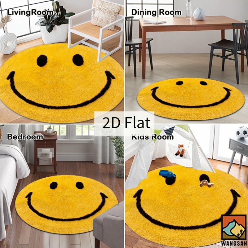 พรมผ้าสักหลาดทรงกลม 2 มิติ ลาย - Home Bathroom Carpet บทวิจารณ์และราคา