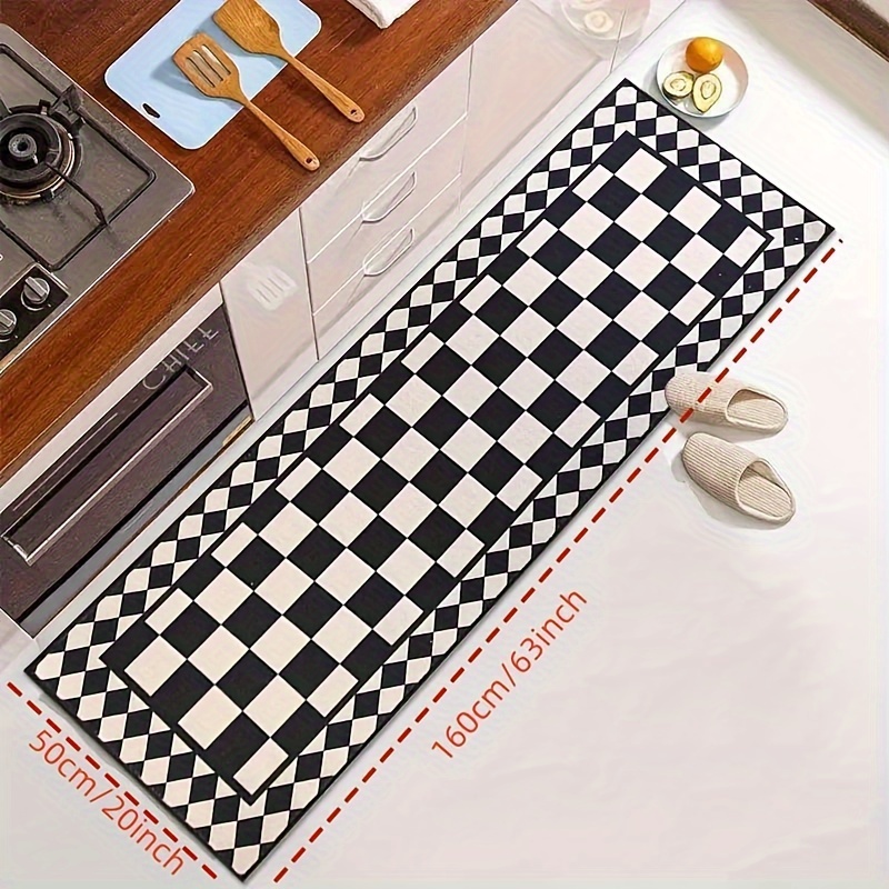VIKAMA พรมลายตารางหมากรุกสีดำข - Home Bathroom Carpet บทวิจารณ์และราคา