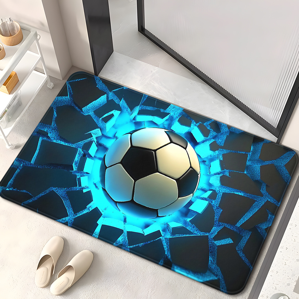 พรมลายฟุตบอลกันลื่น ดูดซับน้ำไ - Home Bathroom Break บทวิจารณ์และราคา