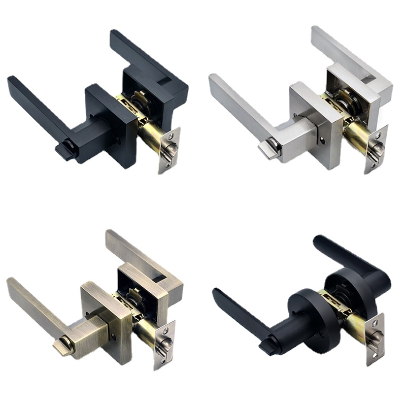 มือจับประตูสีดํา มือจับประตู ล - Home Bathroom Lock บทวิจารณ์และราคา