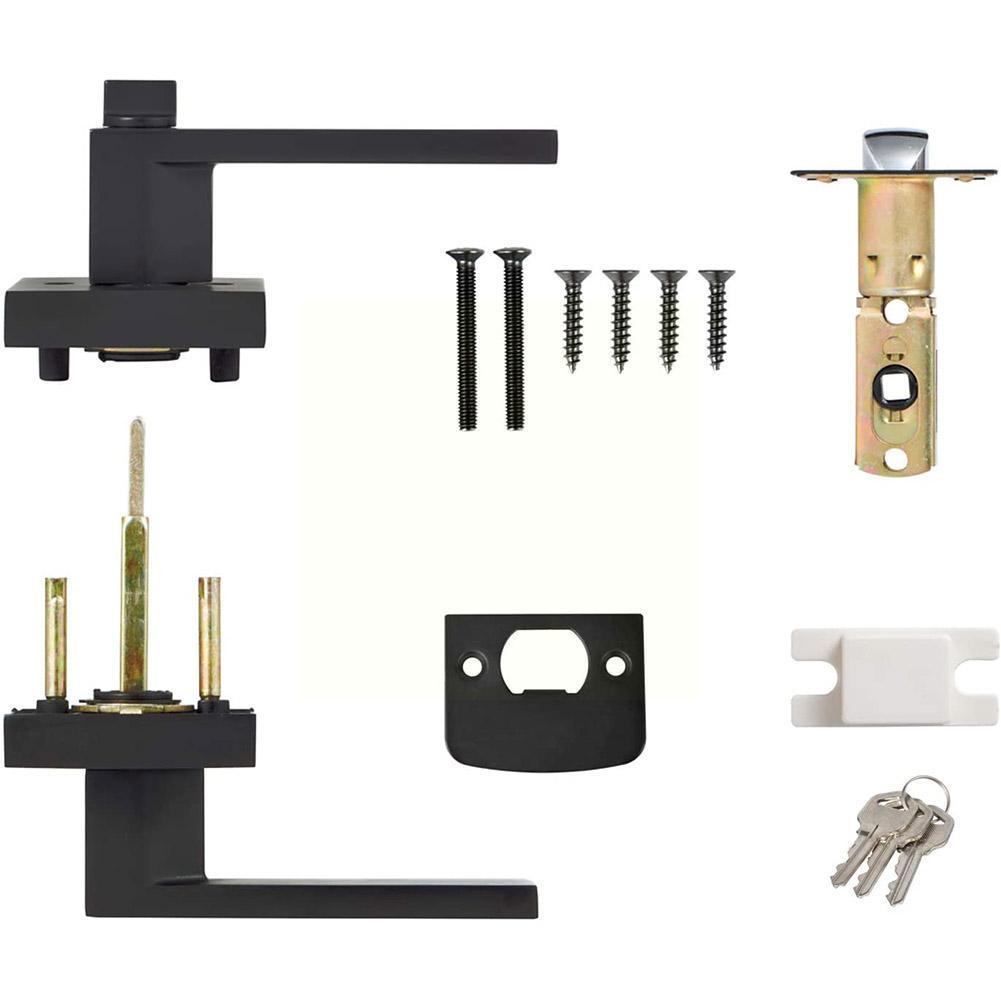 มือจับประตูสีดํา มือจับประตู ล - Home Bathroom Lock บทวิจารณ์และราคา