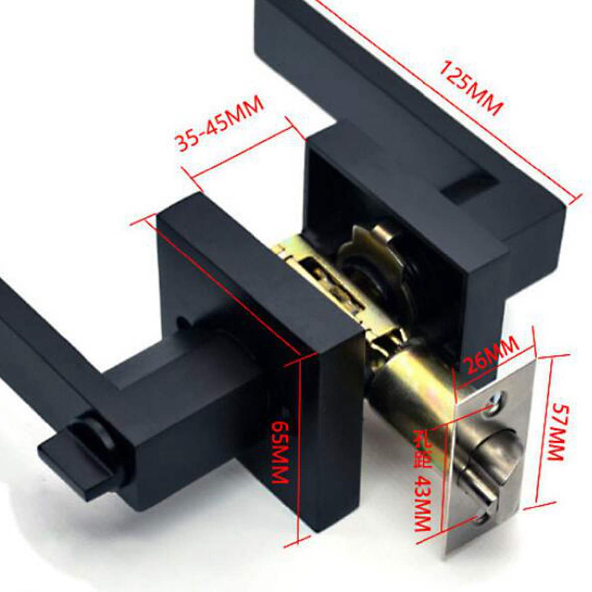 มือจับประตูสีดํา มือจับประตู ล - Home Bathroom Lock บทวิจารณ์และราคา