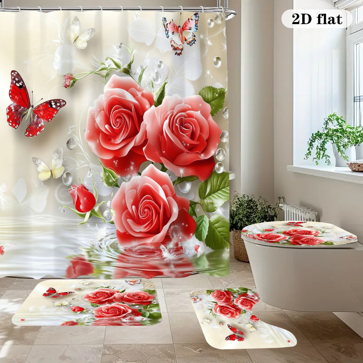 ชุดตกแต่งห้องน้ำ 2D Flat 4 ชิ้ - Home Bathroom With Two Toilets บทวิจารณ์และราคา