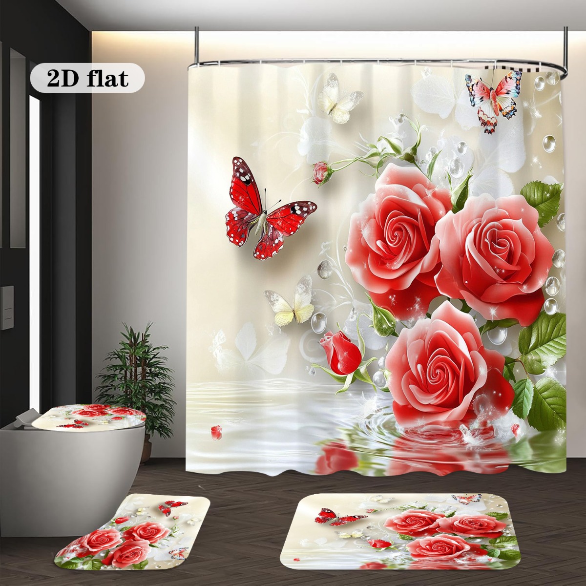 ชุดตกแต่งห้องน้ำ 2D Flat 4 ชิ้ - Home Bathroom With Two Toilets บทวิจารณ์และราคา