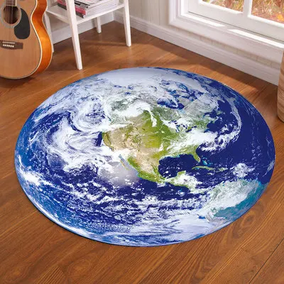 Galaxy Earth Moon พรมกลมสําหรั - Home Bathroom Carpet บทวิจารณ์และราคา