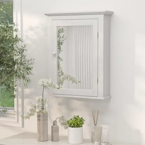 ตู้ยาสีขาวพร้อมกระจก ติดผนัง ป - Bathroom Cabinet Mirror บทวิจารณ์และราคา