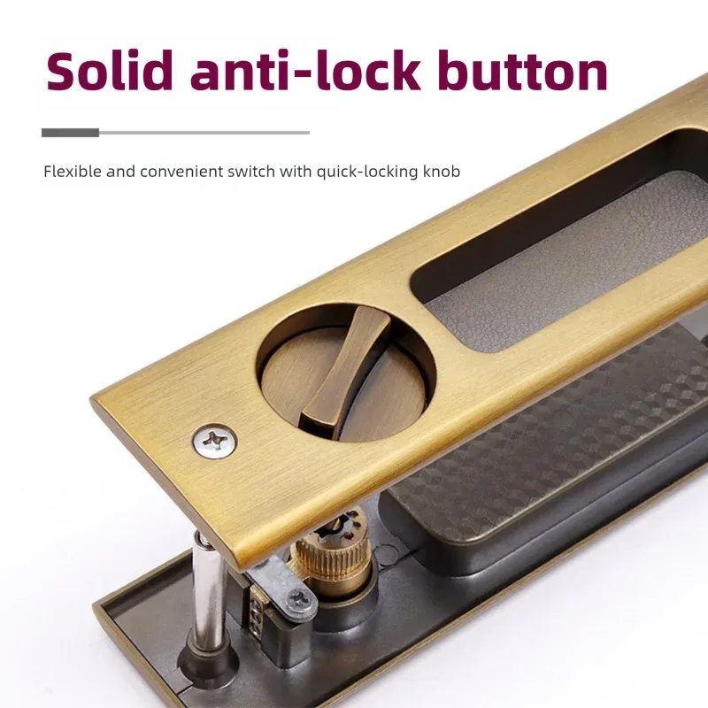 ตัวล็อคประตูบานเลื่อนสีดำแบบหน - Home Bathroom Lock บทวิจารณ์และราคา